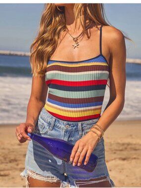 Coastal Drift Striped Tank NWOT